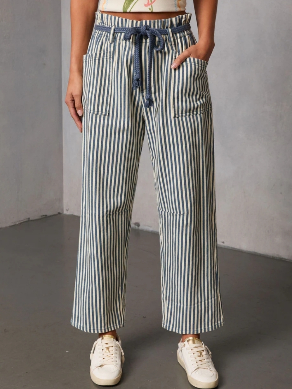 New Vici Pinstripe Straight Leg Jeans XS